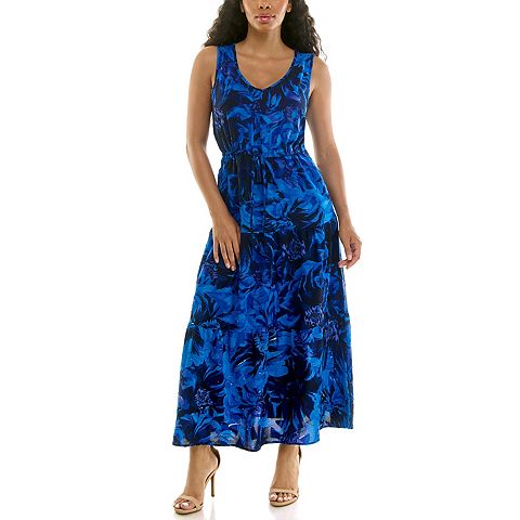 Женские платья Nina Leonard Women's Nina Leonard V-Neck Waist Tiered Dress