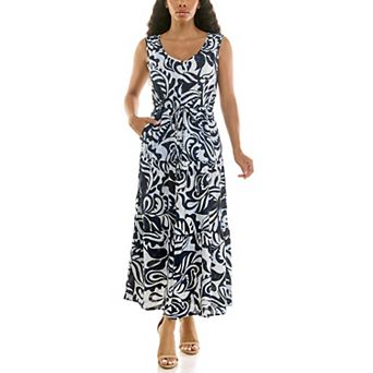Women's Nina Leonard V-Neck Waist Tiered Dress