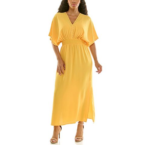 Женские платья Nina Leonard Women's Nina Leonard V-Neck Heat Seal Maxi Dress