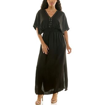 Women's Nina Leonard V-Neck Heat Seal Maxi Dress
