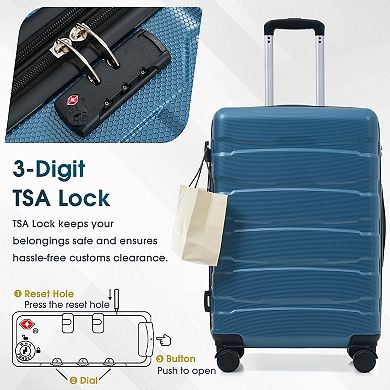 Hardshell ABS Carry on Luggage Durable Expandable Travel Suitcase with Spinner Wheels TSA Lock
