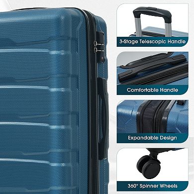 Hardshell ABS Carry on Luggage Durable Expandable Travel Suitcase with Spinner Wheels TSA Lock