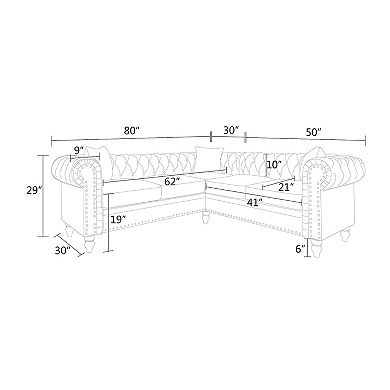 Flannelette 2-Piece Couch Living Room Sofa Set