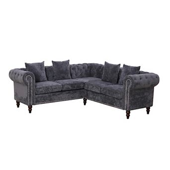 Flannelette 2 pc Couch Living Room Sofa Set