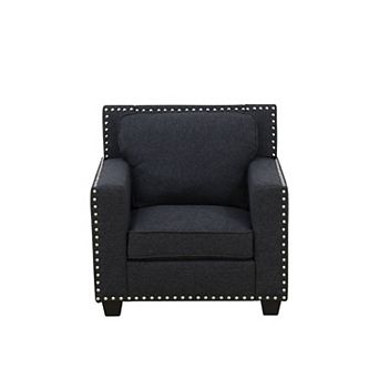 Black Linen Living Room Chair