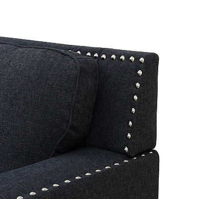 Black Linen Living Room Chair