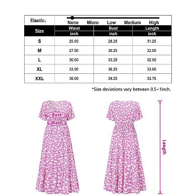 Women Maternity V Neck Flutter Sleeve Dress with Belt
