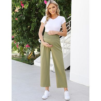 Cable High Waist Wide Leg Pregnant Women's Pants