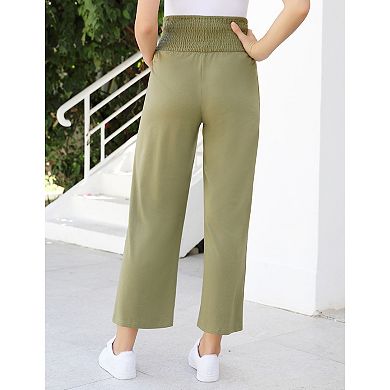 Cable High Waist Wide Leg Pregnant Women's Pants