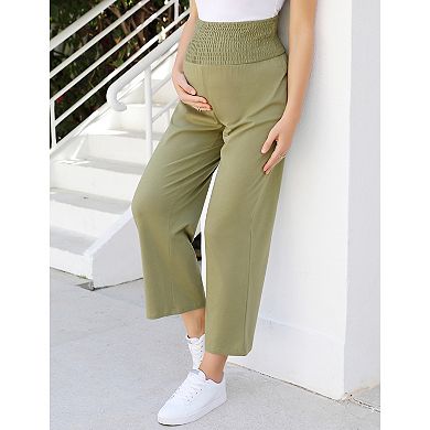 Cable High Waist Wide Leg Pregnant Women's Pants