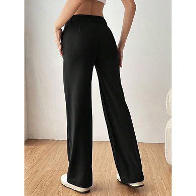 Women's Stretch Straight Leg Pants High Waist Casual Pants