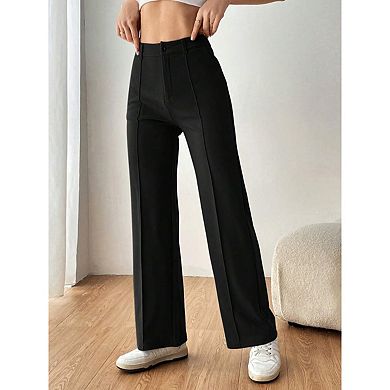 Women's Stretch Straight Leg Pants High Waist Casual Pants