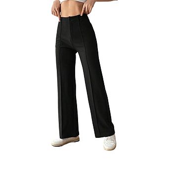 Women's Stretch Straight Leg Pants High Waist Casual Pants