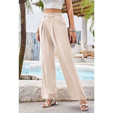 Women's Business Temperament Loose Casual Formal Straight Leg Suit Pants