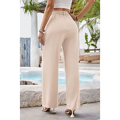 Women's Business Temperament Loose Casual Formal Straight Leg Suit Pants