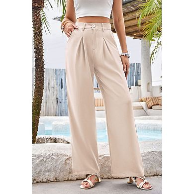 Women's Business Temperament Loose Casual Formal Straight Leg Suit Pants