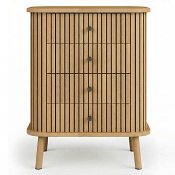 4 Drawer Dressers, Chest of Drawers for Bedroom,Storage Boho Wicker Dresser