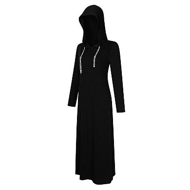 Women Long Sleeve Hoodie Dress with Pocket