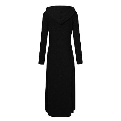 Women Long Sleeve Hoodie Dress with Pocket