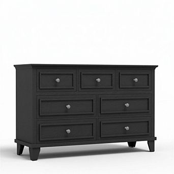 7 Drawer Dresser for Bedroom, 47" W Chest of Drawers w/Deep Drawers, Closet Dressers w/Metal Handle