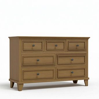 7 Drawer Dresser for Bedroom, 47" W Chest of Drawers w/Deep Drawers, Closet Dressers w/Metal Handle