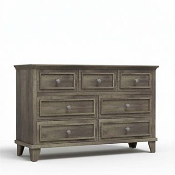 7 Drawer Dresser for Bedroom, 47" W Chest of Drawers w/Deep Drawers, Closet Dressers w/Metal Handle
