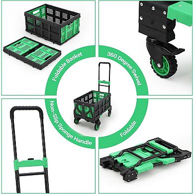 2-in-1 Foldable Hand Truck & Basket