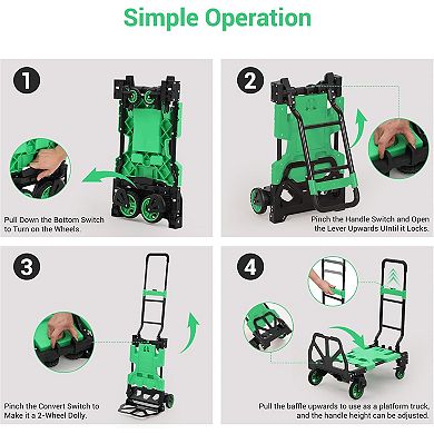 2-in-1 Foldable Hand Truck & Basket