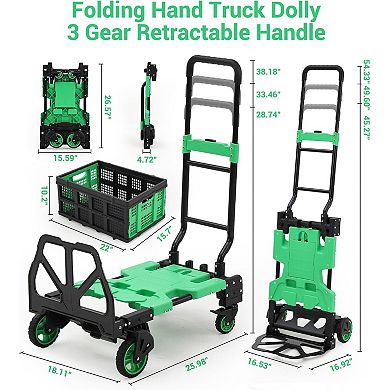 2-in-1 Foldable Hand Truck & Basket
