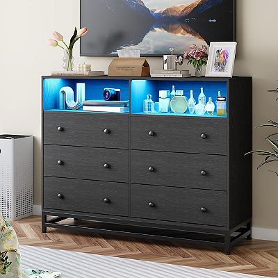 modern blue dresser Tresero 55" Sideboard Deep Sanded and stained 5 12 Drawer Dresser Chest with