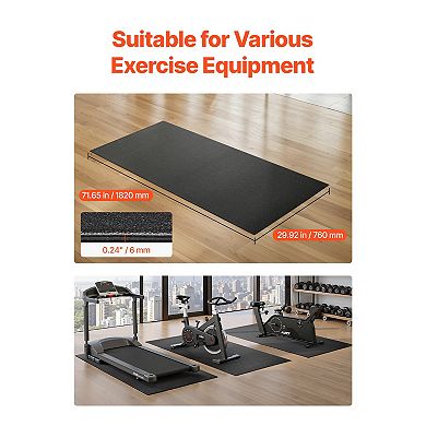 Exercise Equipment Floor Mat 30 x 72 Inch High Density Non Slip Protector