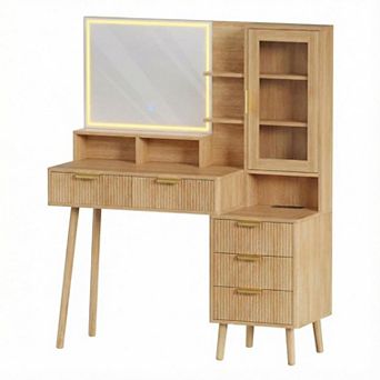 Makeup Vanity Desk with Lights & Power Outlet