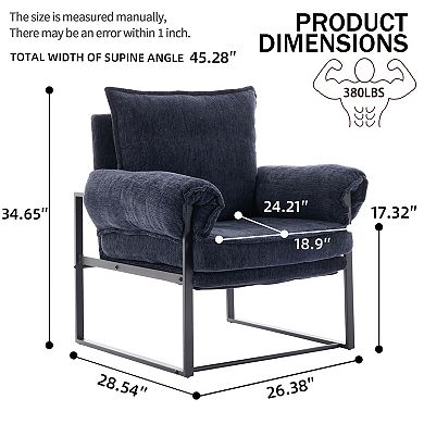 Adjustable Recliner Chair, 6-Position Angle (90° to 180°) Lounger