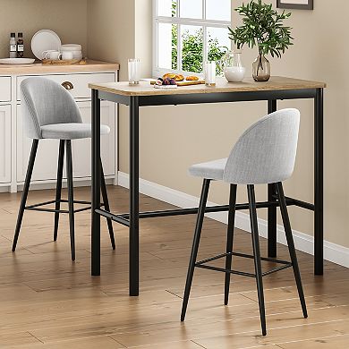 GOODSILO Rectangular Counter Height Dining Table with Metal Legs