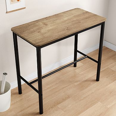 GOODSILO Rectangular Counter Height Dining Table with Metal Legs