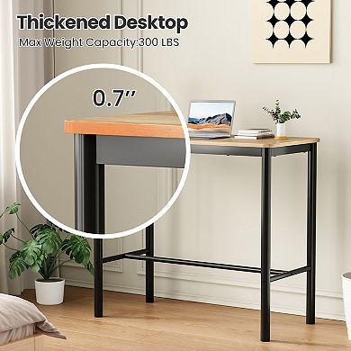 GOODSILO Rectangular Counter Height Dining Table with Metal Legs