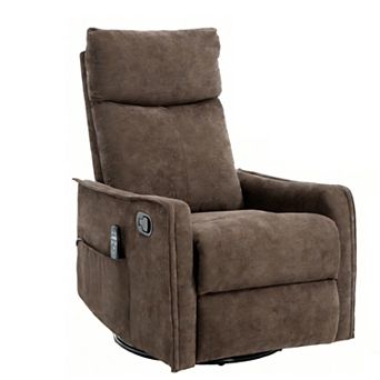 CEWOR Manual Recliner & Swivel Glider with Vibration Massage & Lumbar Heating