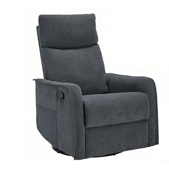 CEWOR Manual Recliner & Swivel Glider with Vibration Massage & Lumbar Heating