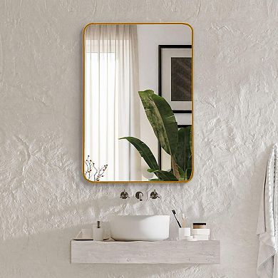 ELEMENT ACE Metal Framed Rectangular Wall Mirror for Modern Bathrooms & Living Spaces