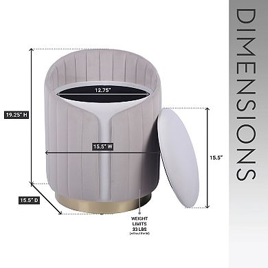 GOODSILO Tufted Velvet Ottoman with Hidden Storage Compartment