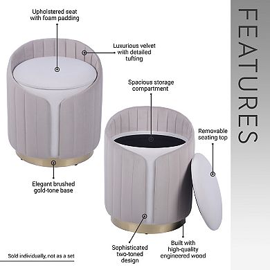 GOODSILO Tufted Velvet Ottoman with Hidden Storage Compartment