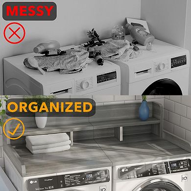 ELEMENT ACE Laundry Room Washer Dryer Countertop Organizer with Double Layer Storage Shelf