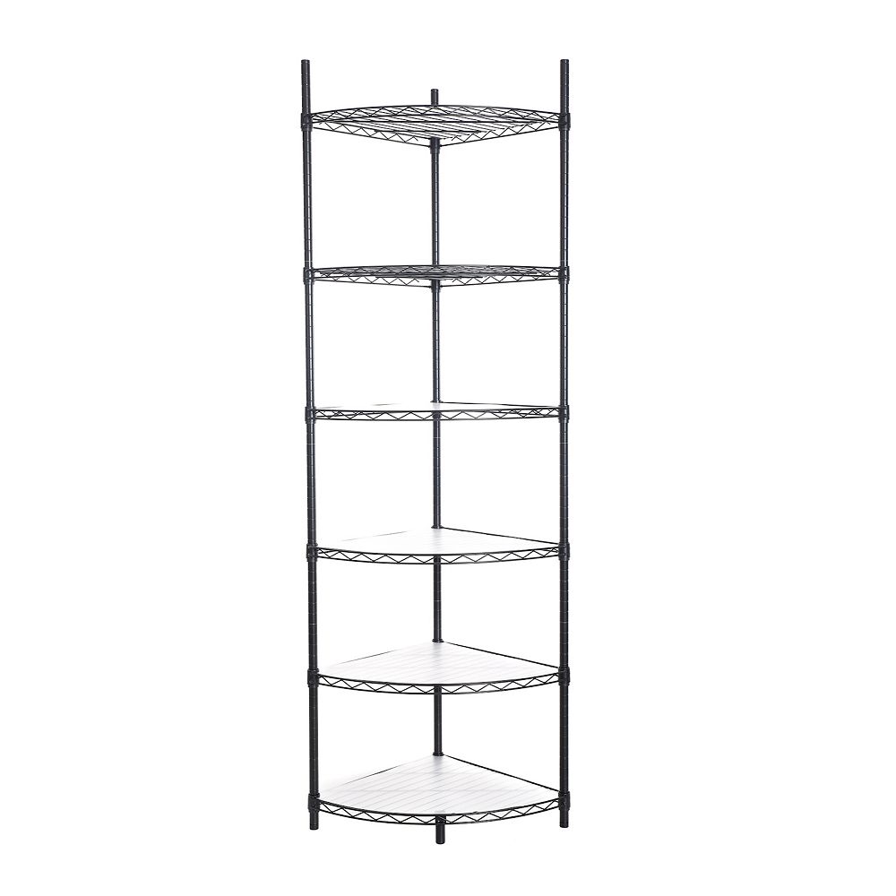 CEWOR 6-Tier Corner Shelving Unit, Adjustable Triangle Storage Rack for ...