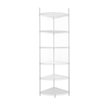 CEWOR 6 tier Corner Shelving Unit, Adjustable Triangle Storage Rack for Bathroom Kitchen Living Room