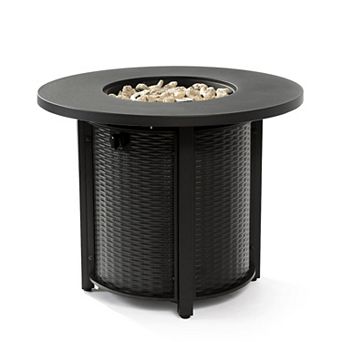32" Propane Gas Fire Pit Table, 50000 BTU Round Steel Fire Pit