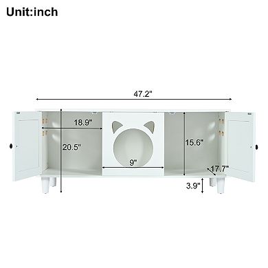 ELEMENT ACE Modern Cat Cabinet Enclosure with Sisal Scratcher and Storage Side Table