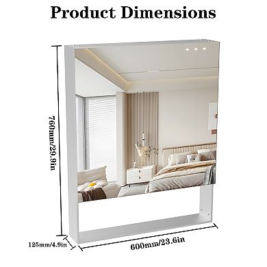 ELEMENT ACE Wall Mirror Cabinet with Adjustable Shelves for Bathroom Storage