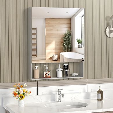 ELEMENT ACE Wall Mirror Cabinet with Adjustable Shelves for Bathroom Storage