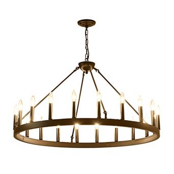 ELEMENT ACE Vintage Industrial Adjustable Height Chandelier with 30 Lights