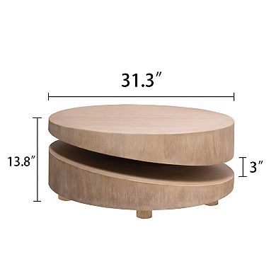 GOODSILO Contemporary Round Two-Tier Accent Table for Modern Living Room Decor